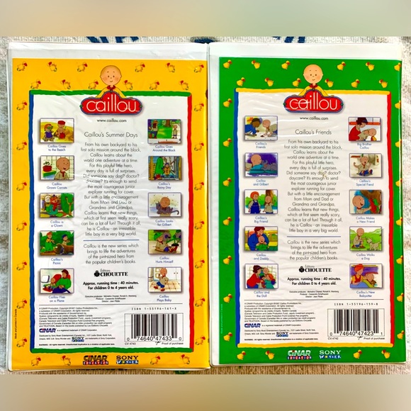 2 Caillou VHS Tapes (clamshell pairing) - Picture 2 of 2